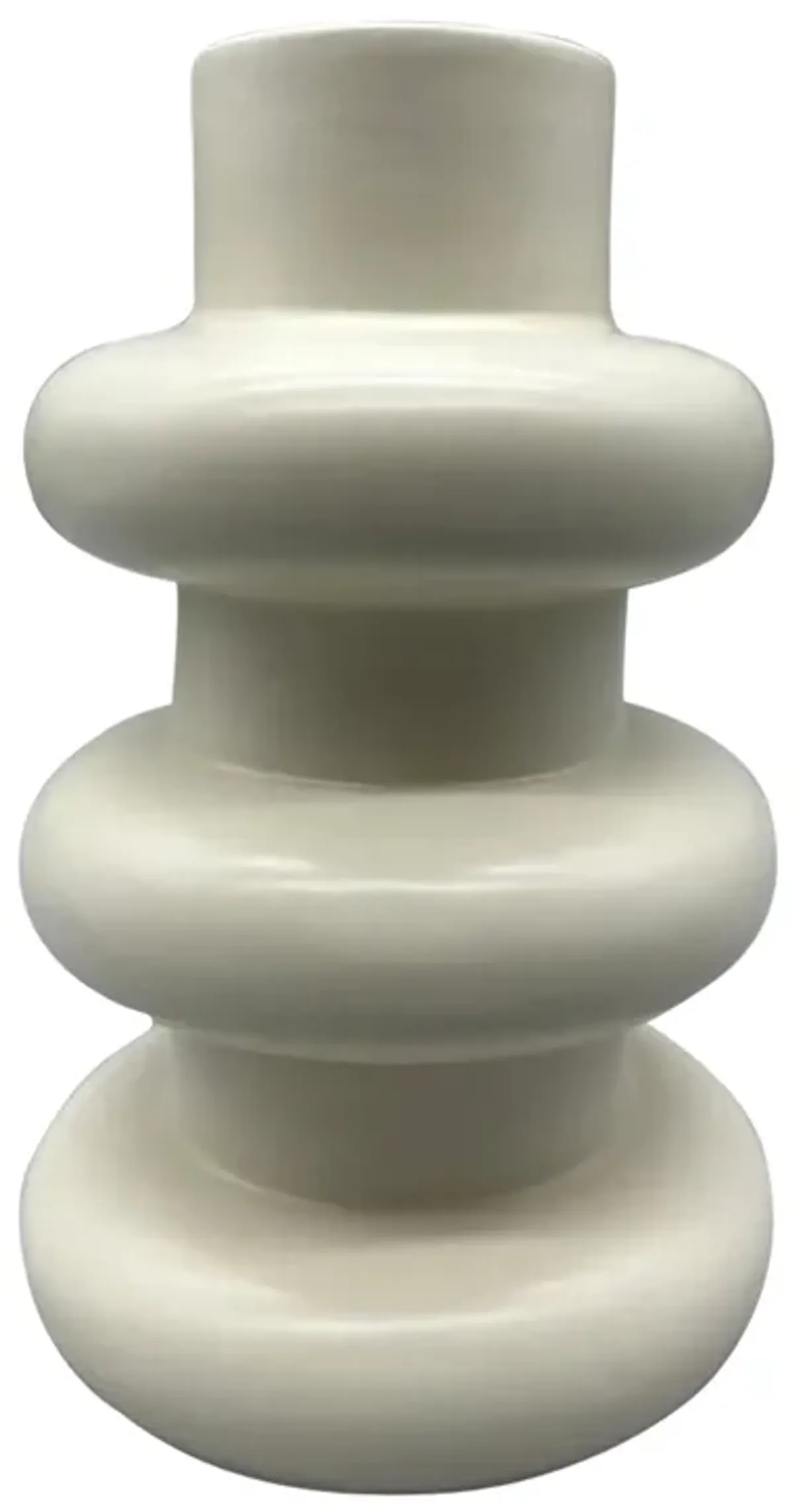 Cer, 8" Three Ribbed Vase, Cotton