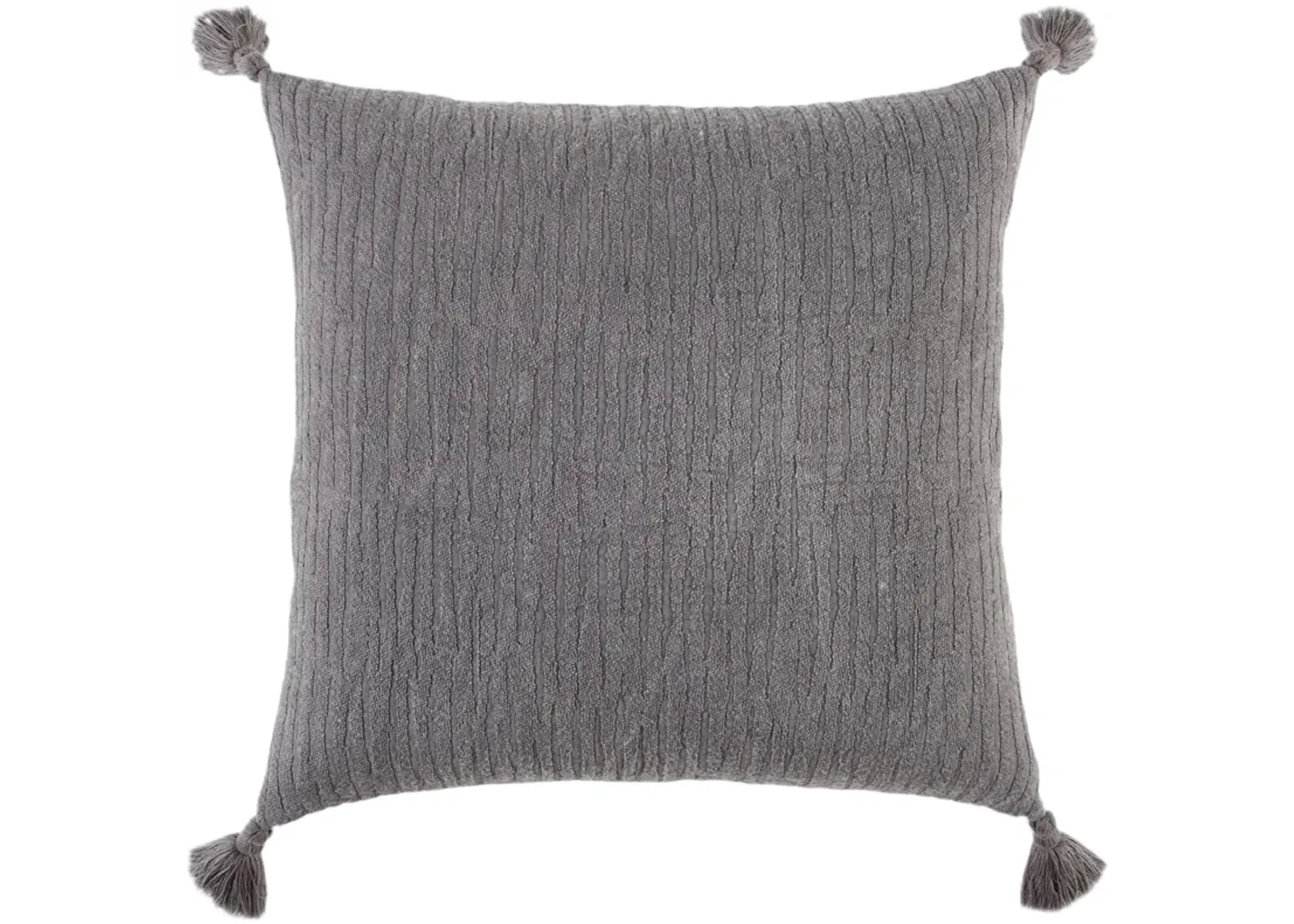 Solid With Tonal Abstract Pattern Charcoal Pillow