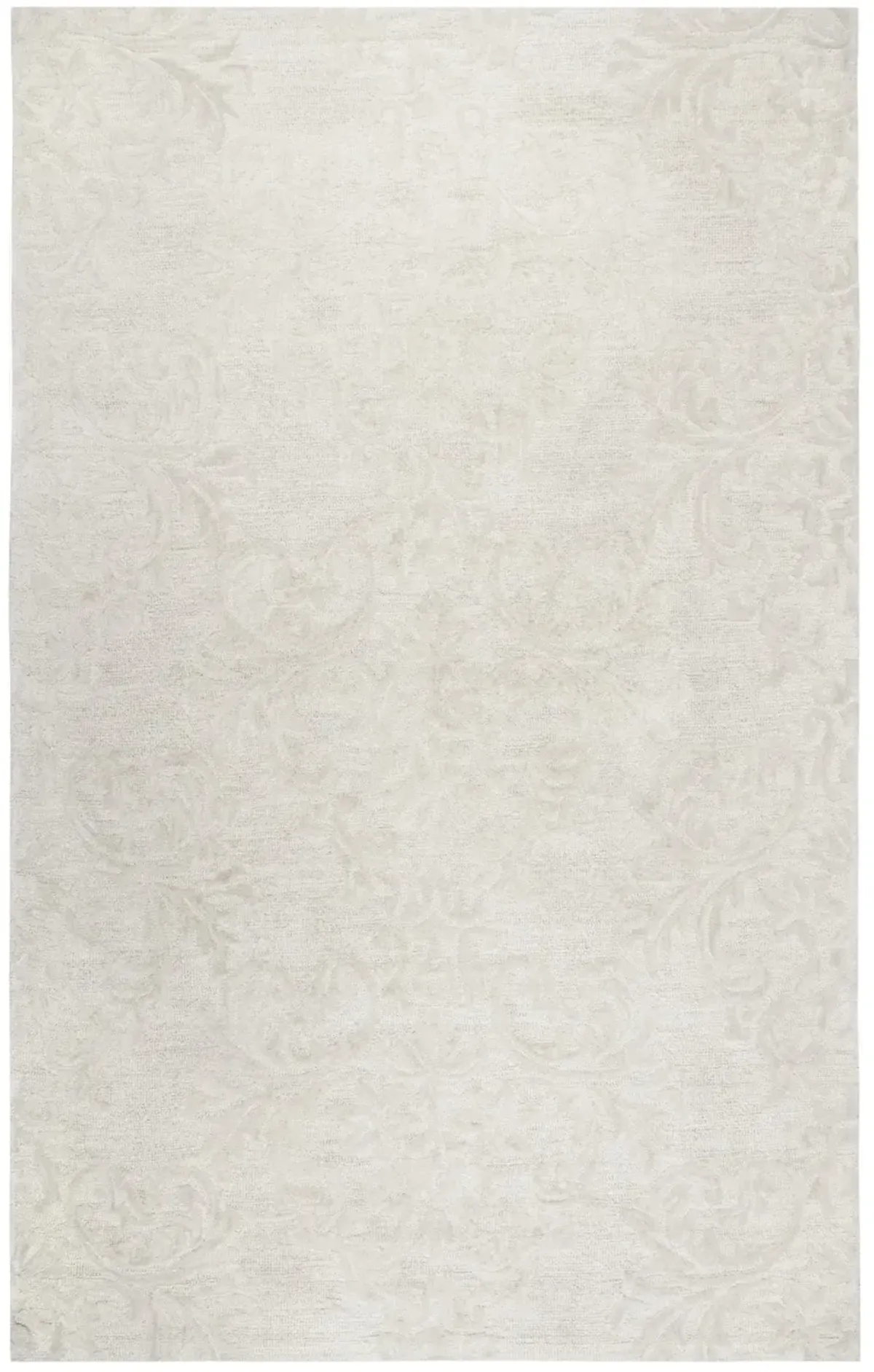 Fifth Avenue Beige Damask Wool 8' x 10' Rectangle Rug