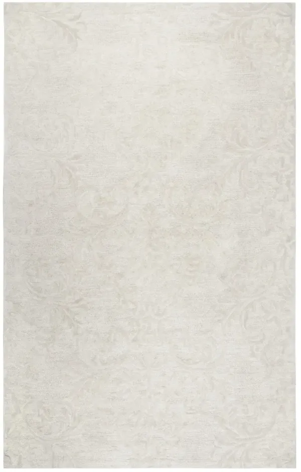 Fifth Avenue Beige Damask Wool 8' x 10' Rectangle Rug