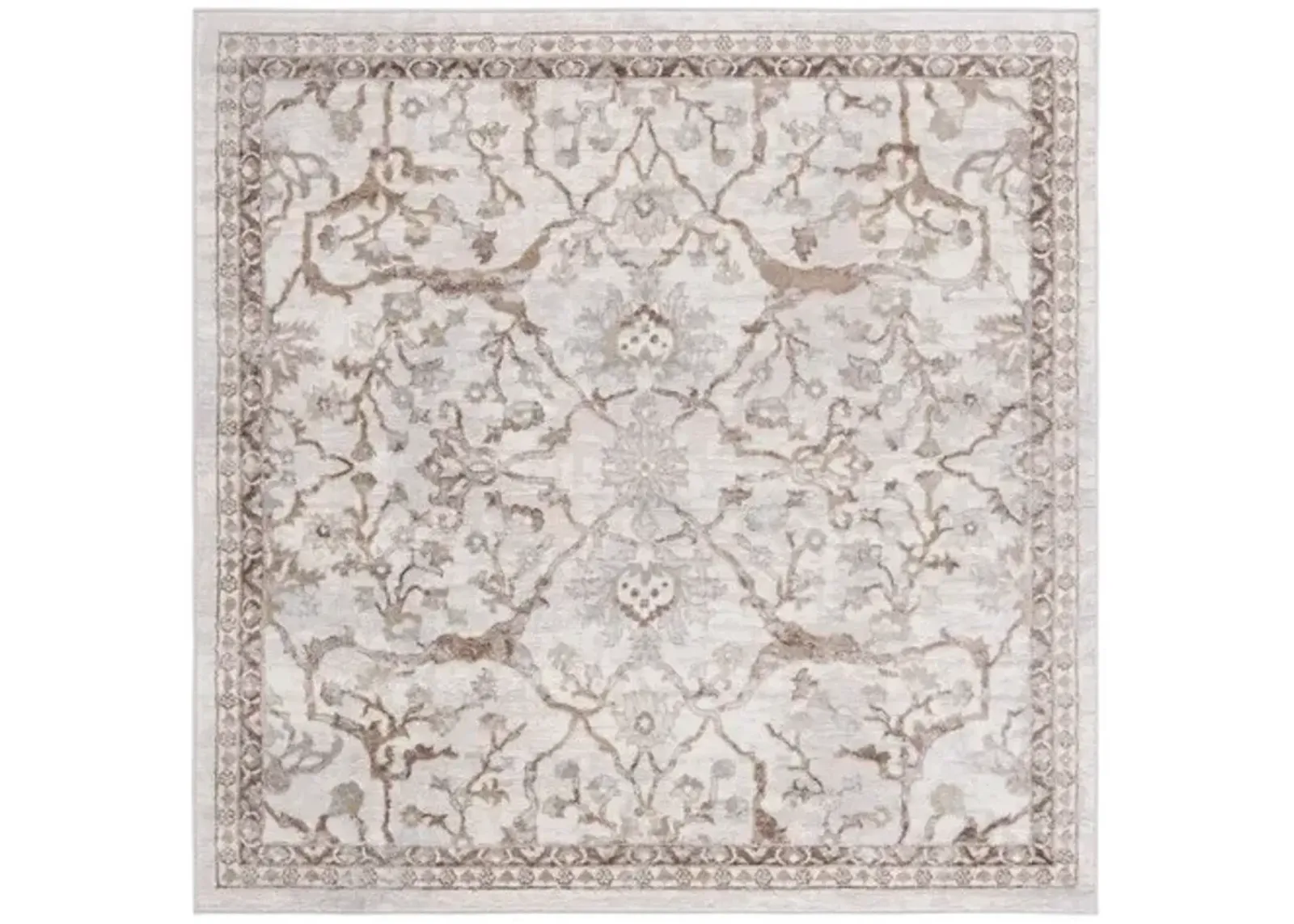 PALMA 336 Brown 6'-7' X 6'-7' Square Square Rug