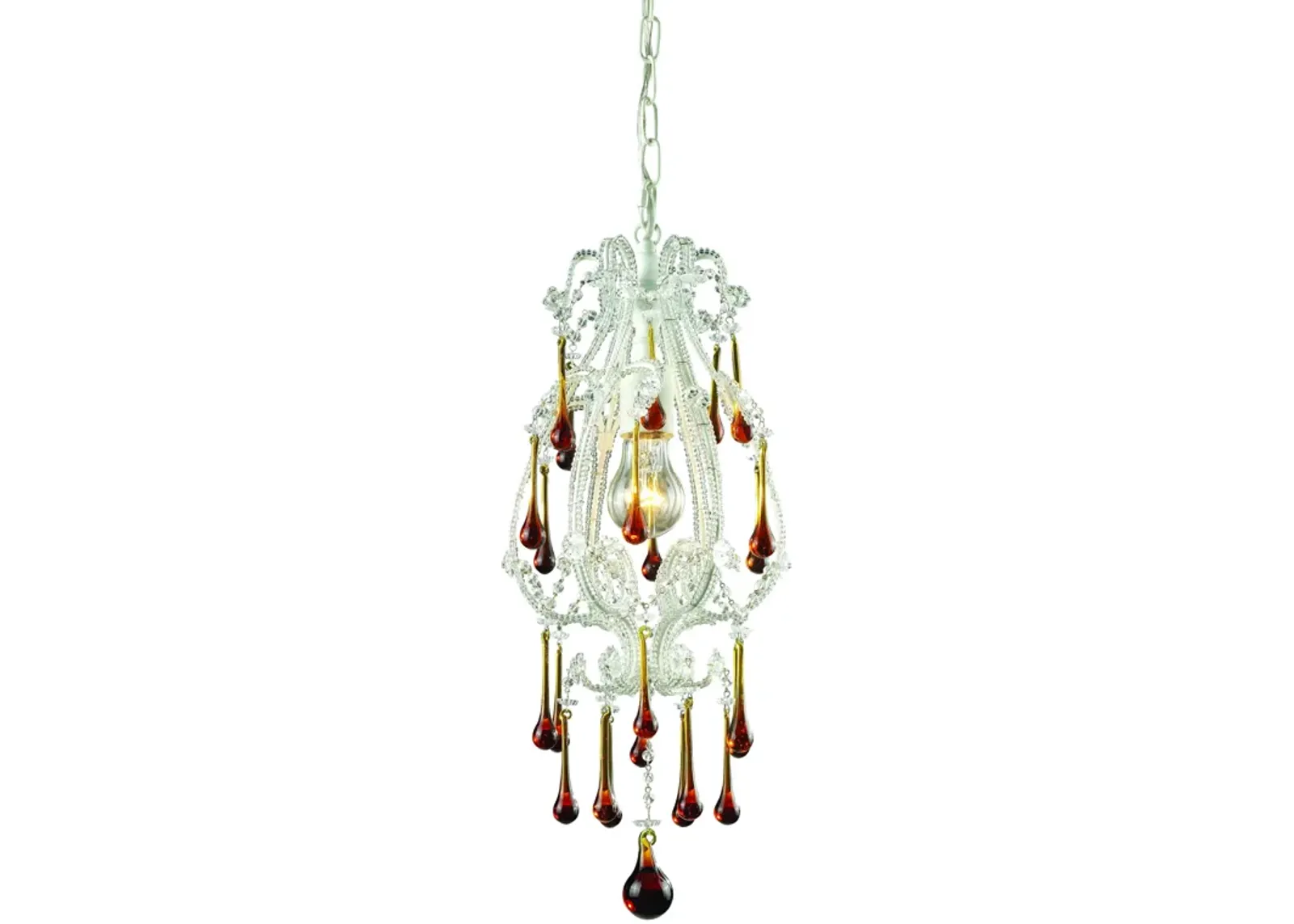 Opulence 8" Wide 1-Light Mini Pendant - Antique White