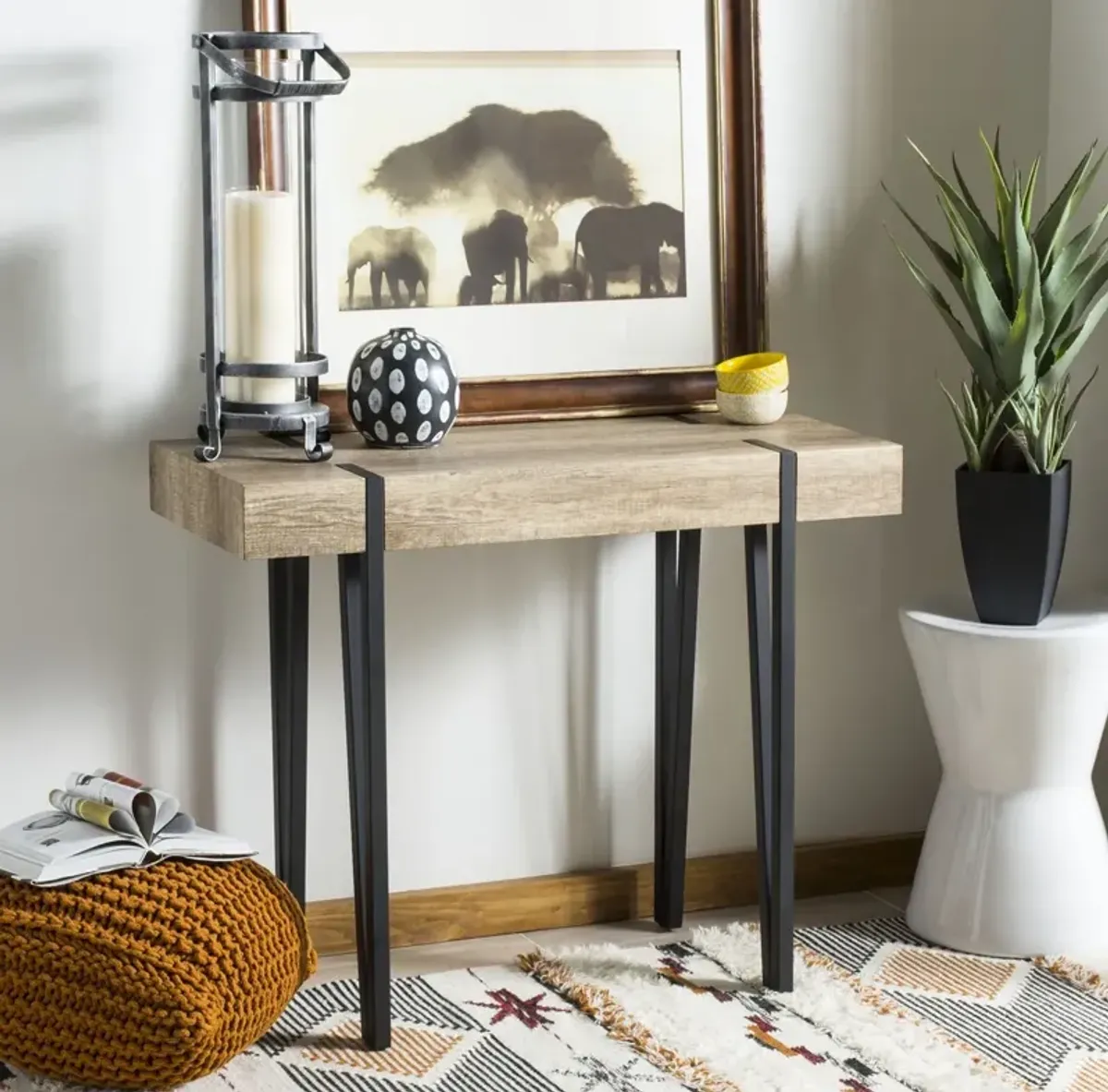 Alyssa Rustic Wood Console Table