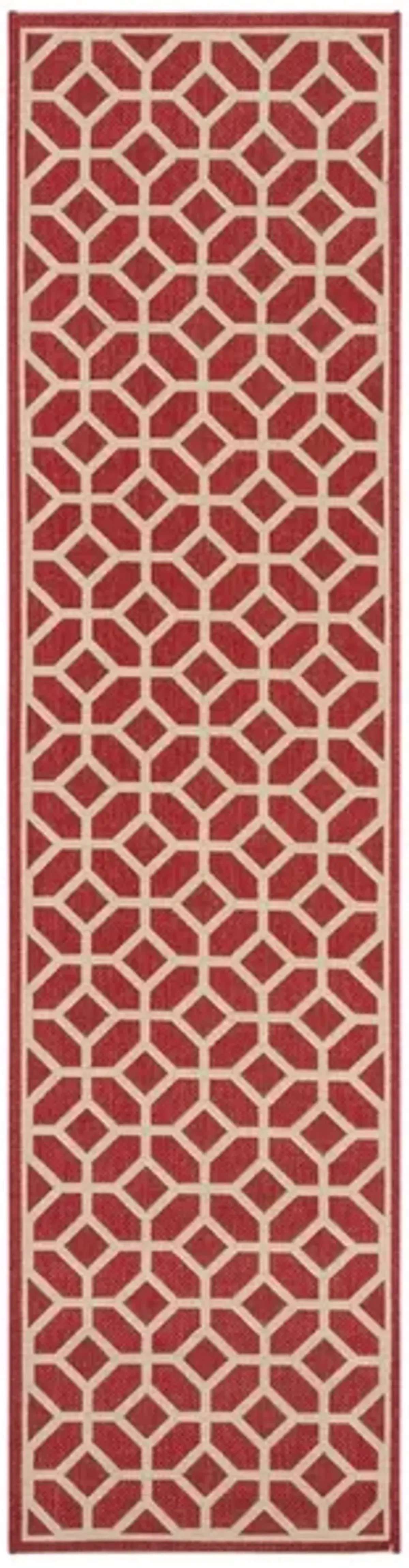 BEACH HOUSE Collection BHS127Q-28 Red / Creme 2'-2" X 8'