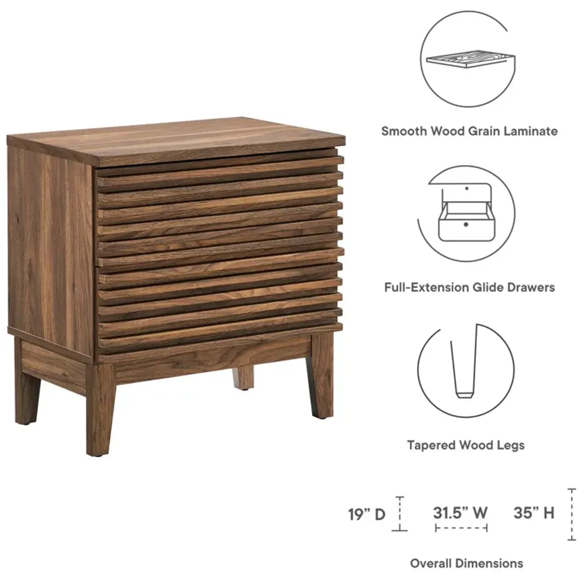 Render Two-Drawer Nightstand