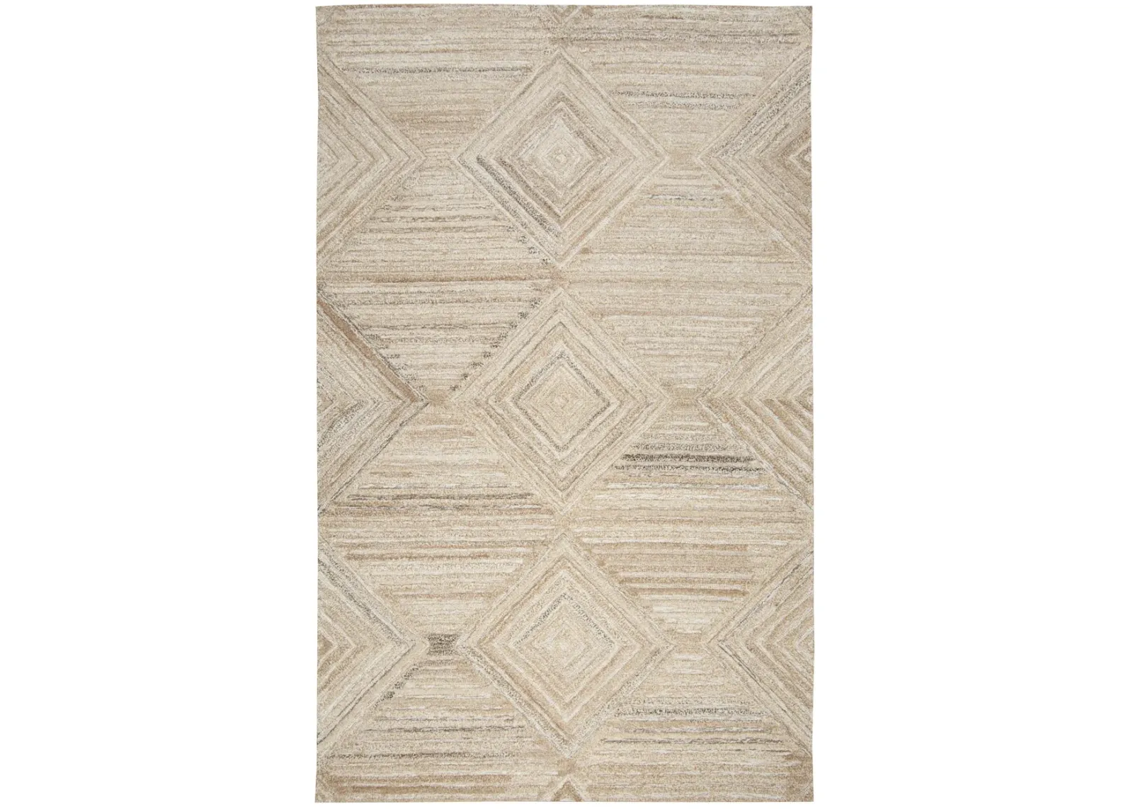 Suffolk Tan/Natural Geometric/Solid Wool 10' x 13' Rectangle Rug