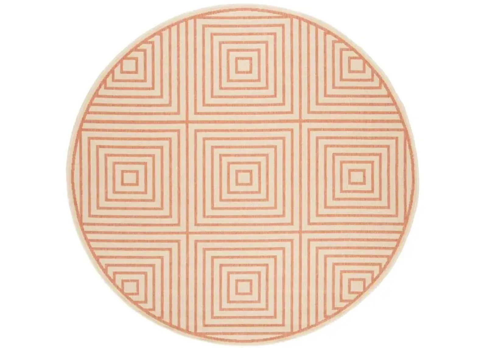 LINDEN 123 Collection LND123R-6R Cream / Rust 6'-7" X 6'-7" Round