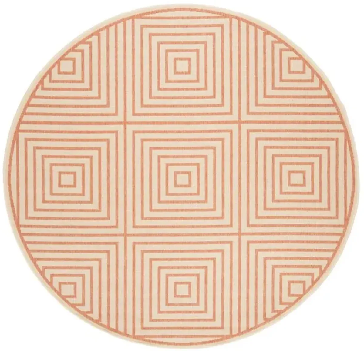 LINDEN 123 Collection LND123R-6R Cream / Rust 6'-7" X 6'-7" Round