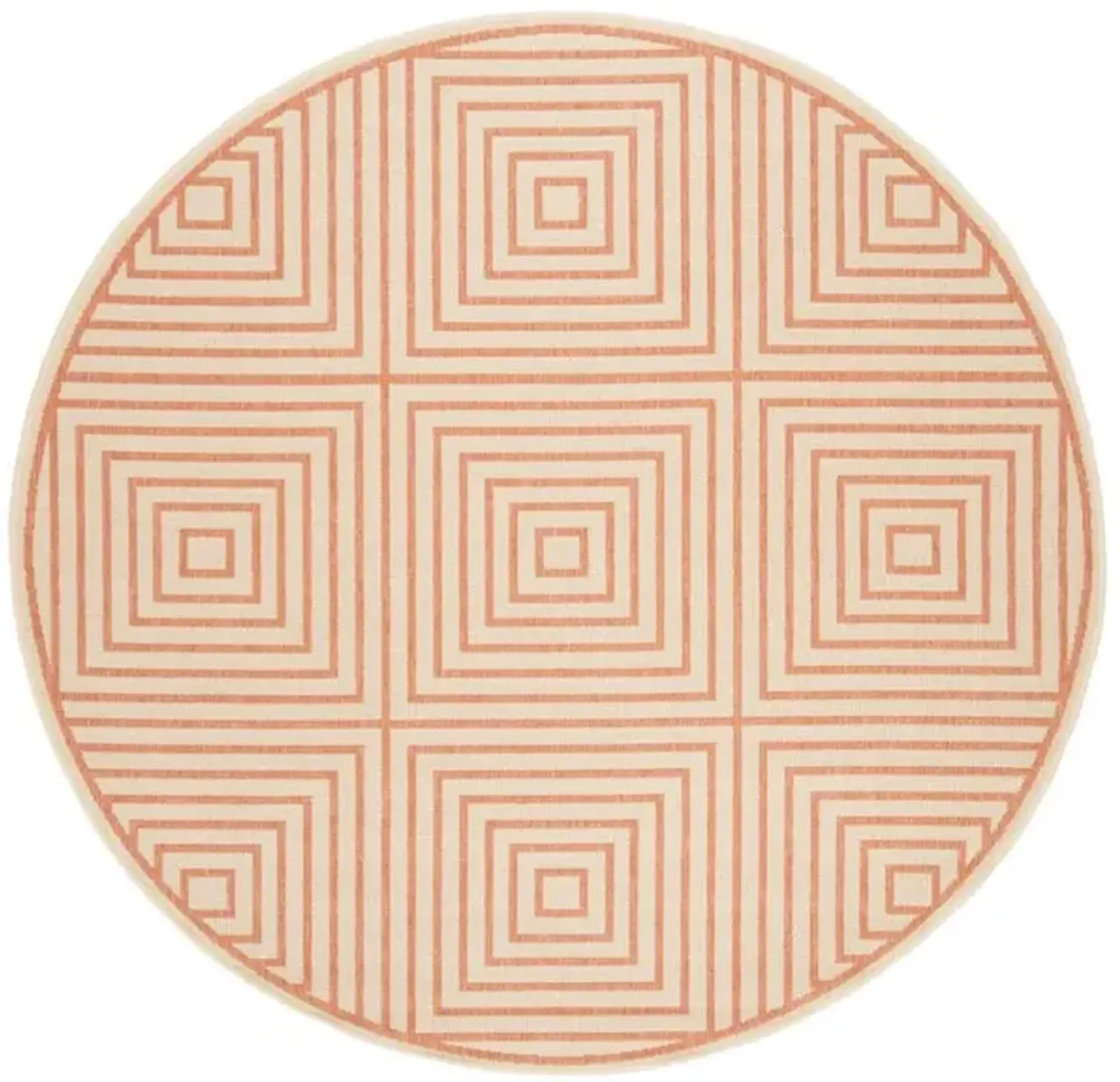 LINDEN 123 Collection LND123R-6R Cream / Rust 6'-7" X 6'-7" Round