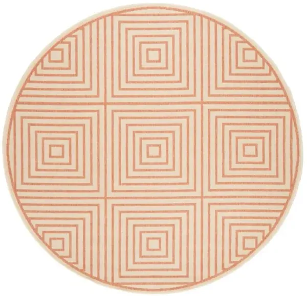 LINDEN 123 Collection LND123R-6R Cream / Rust 6'-7" X 6'-7" Round