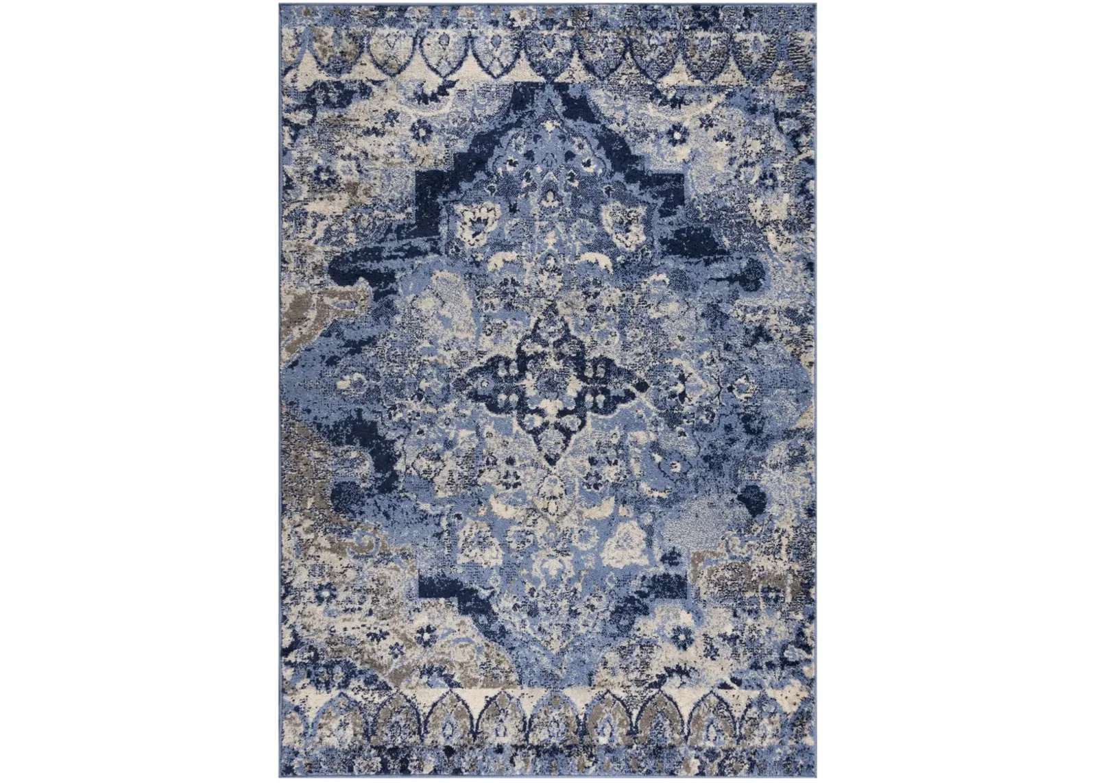 Marquise Blue  Polypropylene  5'2" x 7'3" Rectangle Rug