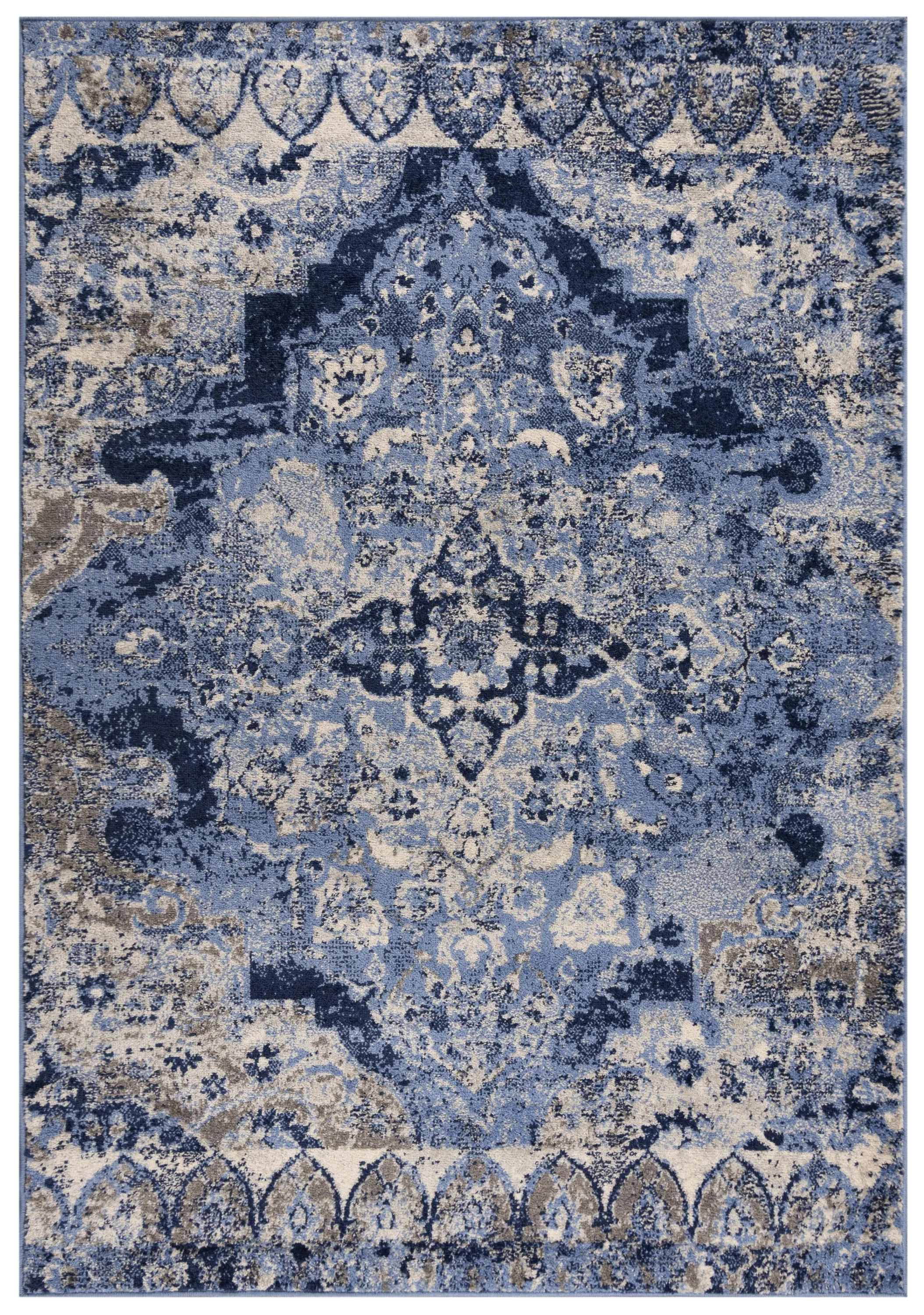 Marquise Blue  Polypropylene  5'2" x 7'3" Rectangle Rug