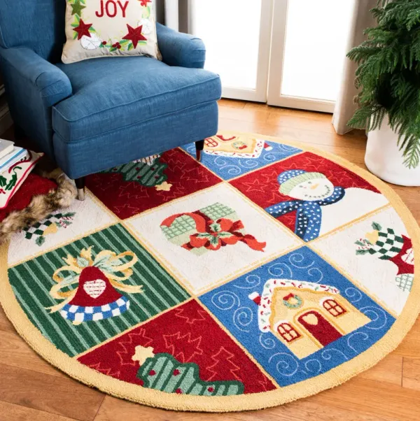 CHELSEA Hand Hooked 7' x 7' Round area rug