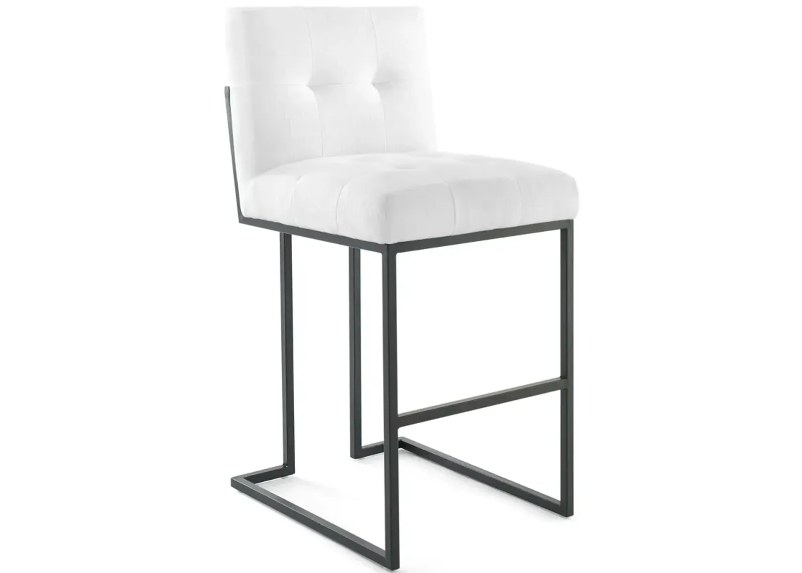 Privy Black Stainless Steel Upholstered Fabric Bar Stool