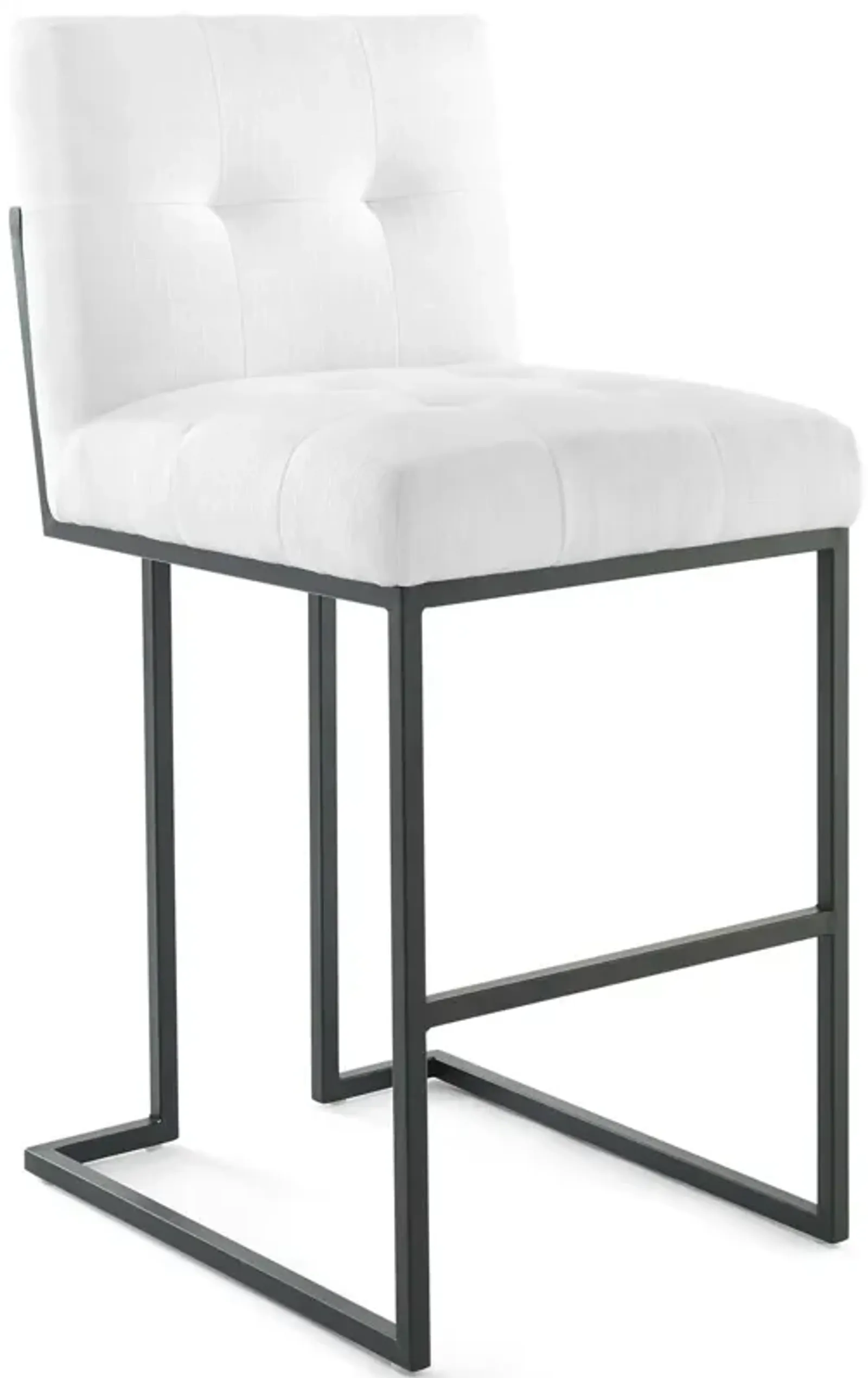 Privy Black Stainless Steel Upholstered Fabric Bar Stool