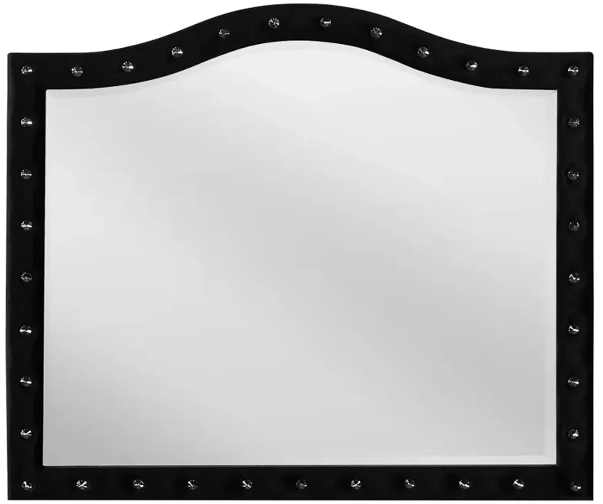 Deanna Button Tufted Dresser Mirror Black