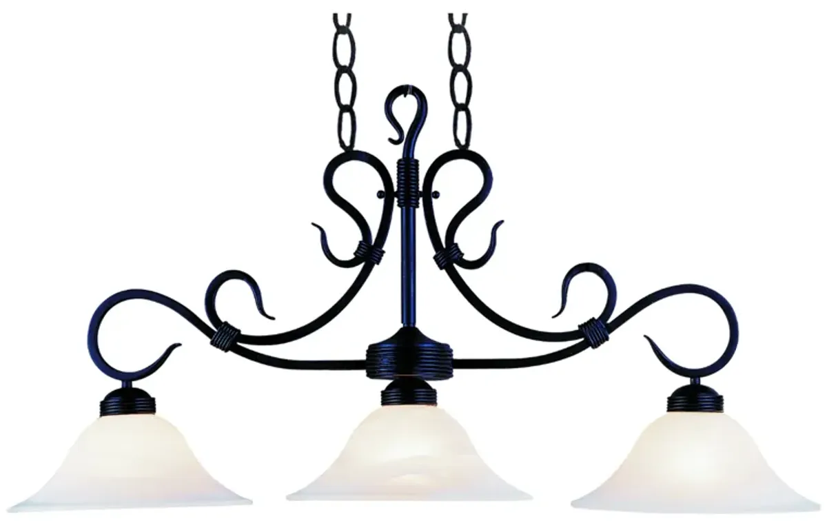 Buckingham 40" Wide 3-Light Linear Chandelier - Matte Black