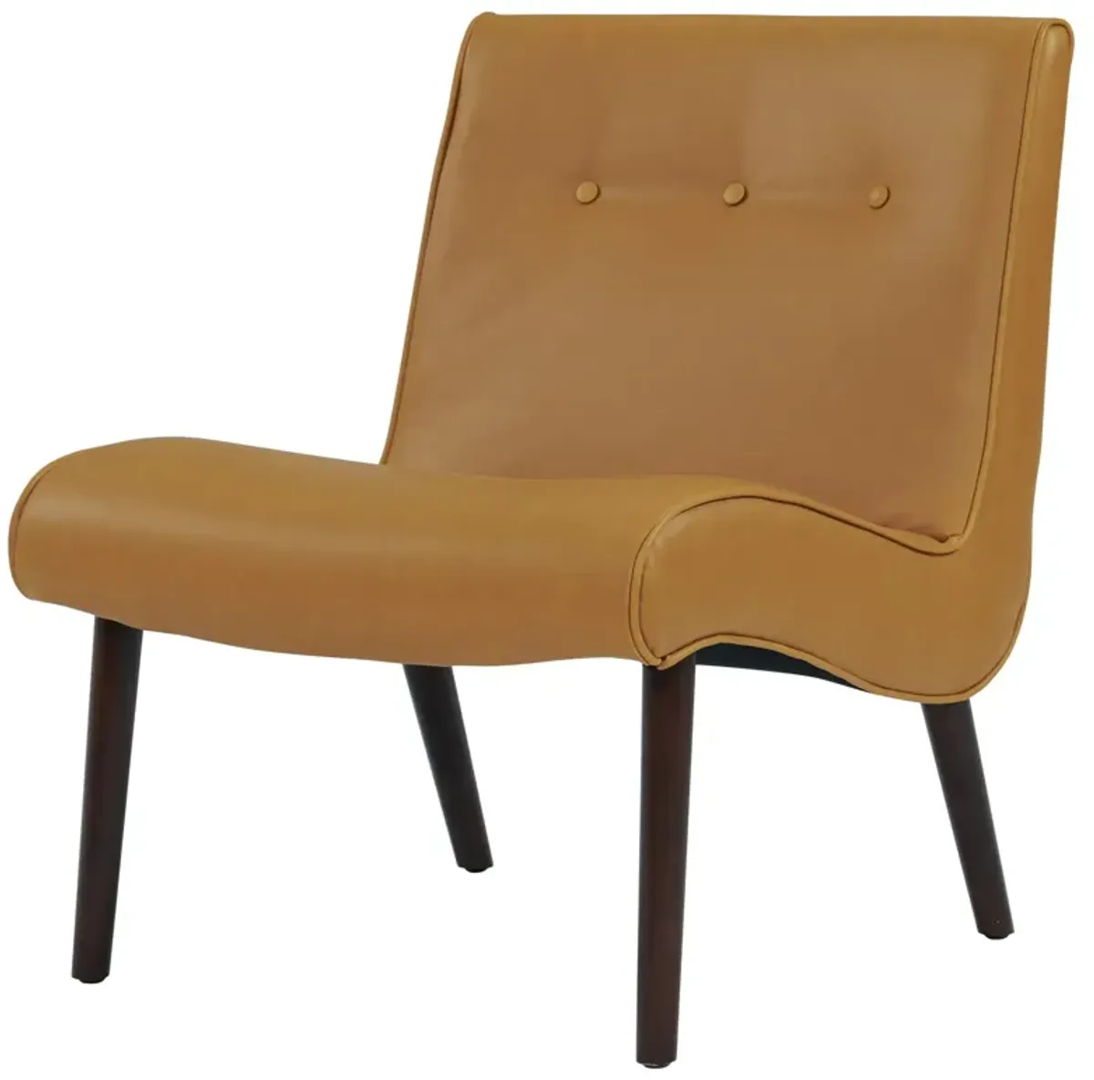 alexis bonded leather accent chair wenge legs, vintage caramel