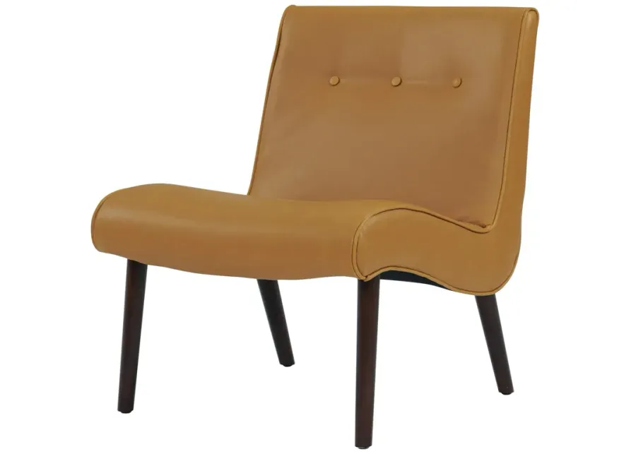 alexis bonded leather accent chair wenge legs, vintage caramel