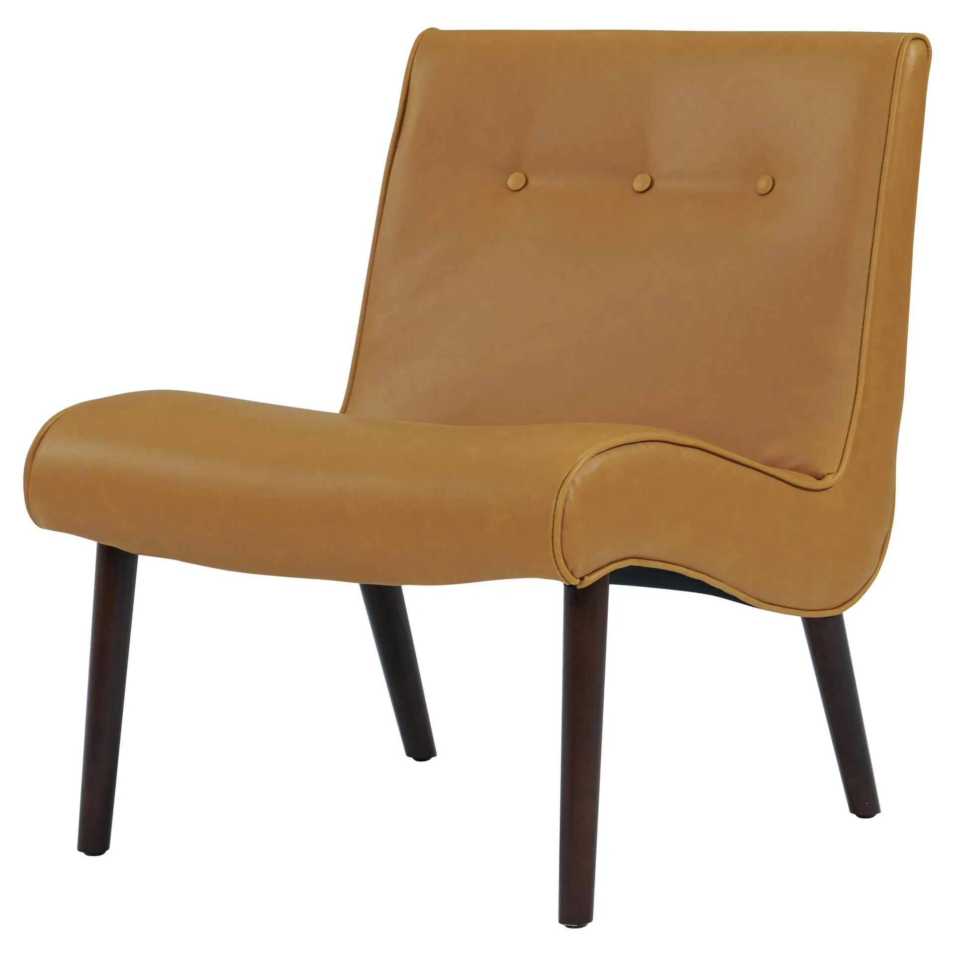 alexis bonded leather accent chair wenge legs, vintage caramel