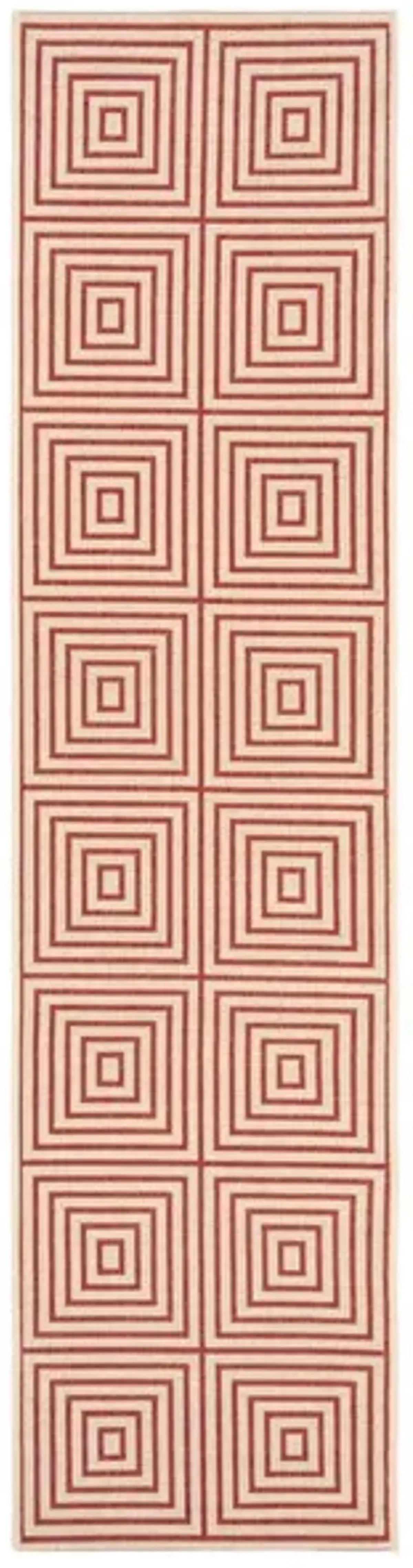 LINDEN 123 Collection LND123Q-28 Red / Creme 2'-2" X 8'