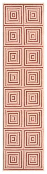 LINDEN 123 Collection LND123Q-28 Red / Creme 2'-2" X 8'