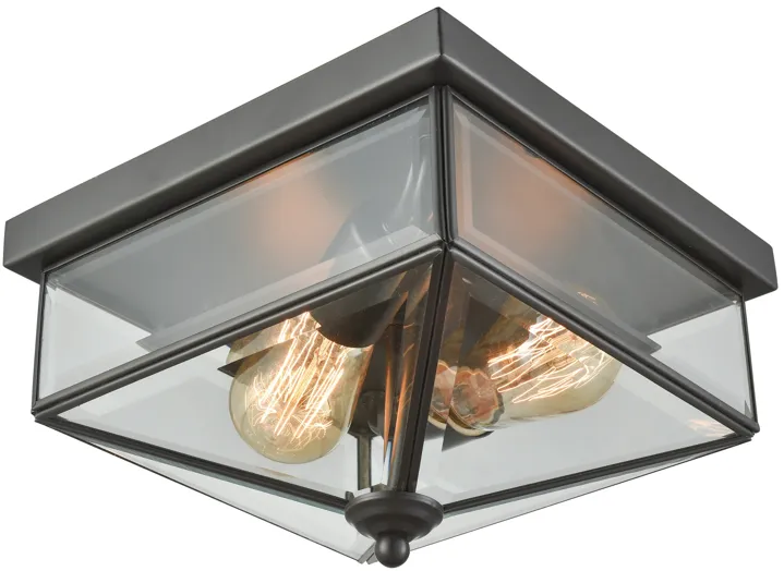 Lankford 10" Wide 2-Light Outdoor Flush Mount - Oil Rubbed Bronze