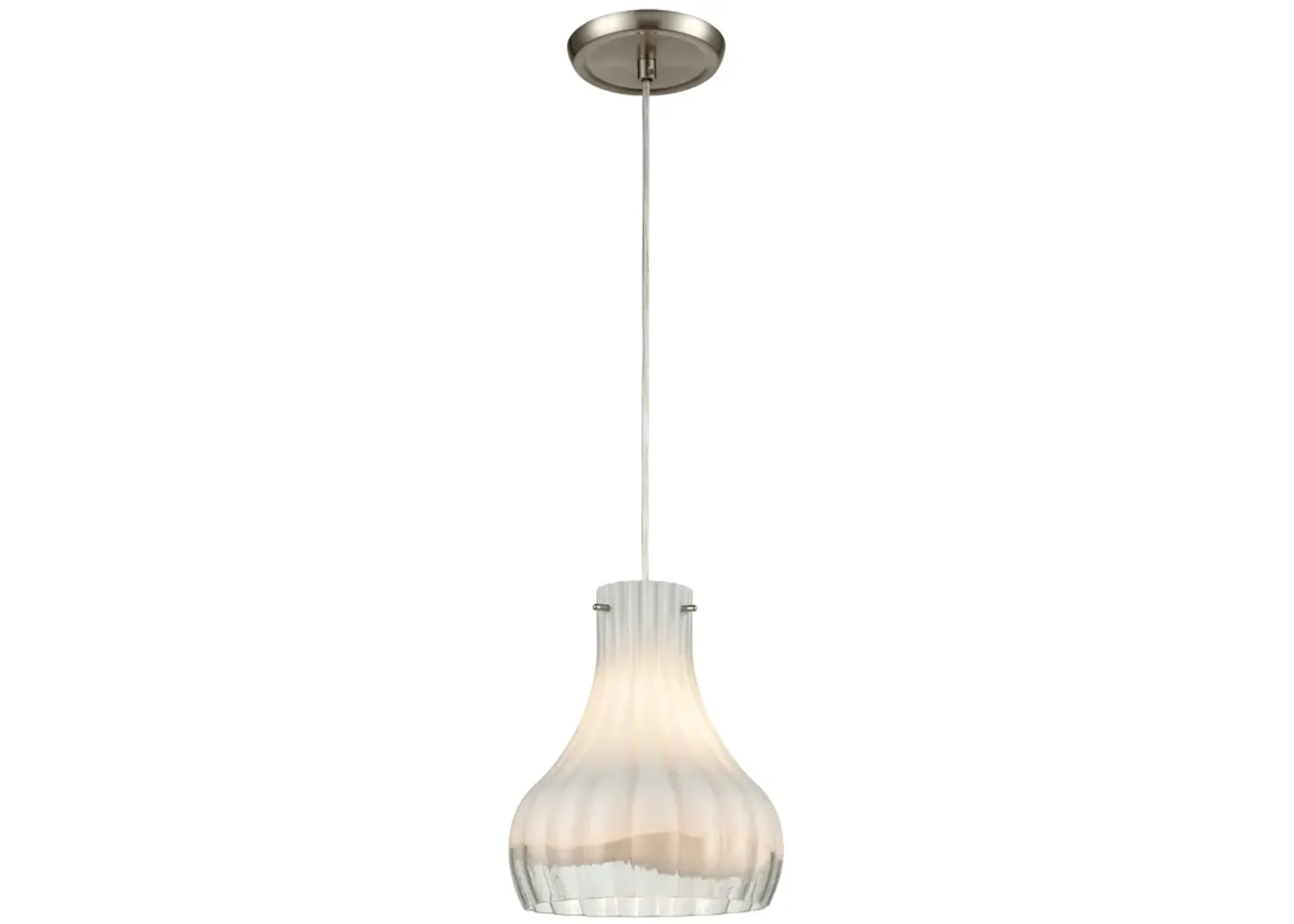 Coastal Scallop 8" Wide 1-Light Mini Pendant - Satin Nickel