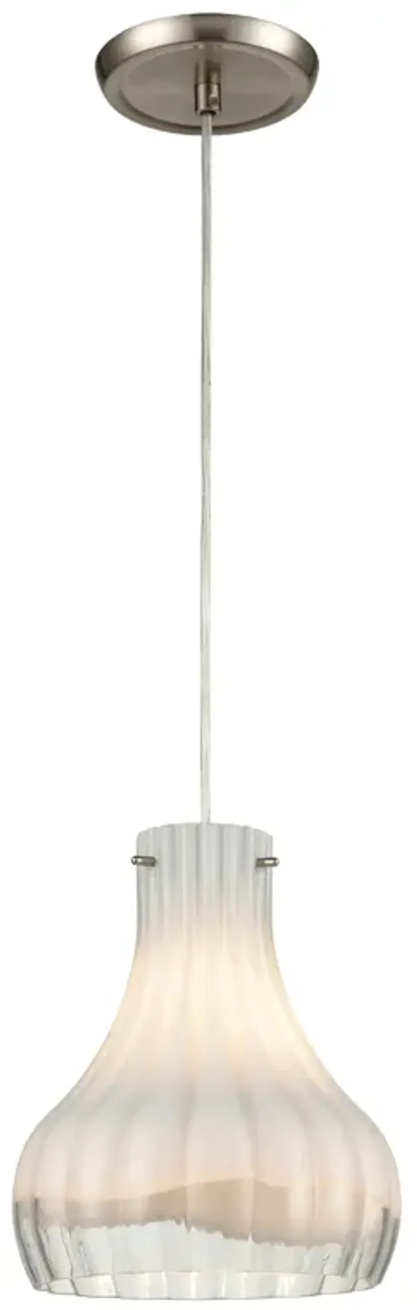 Coastal Scallop 8" Wide 1-Light Mini Pendant - Satin Nickel