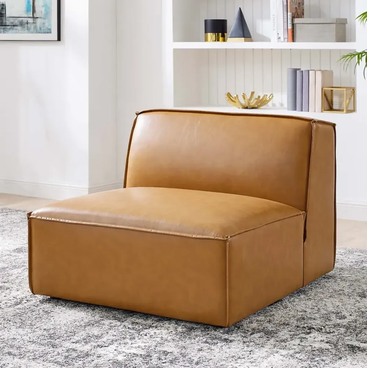 Restore Vegan Leather Sectional Sofa Armless Chair