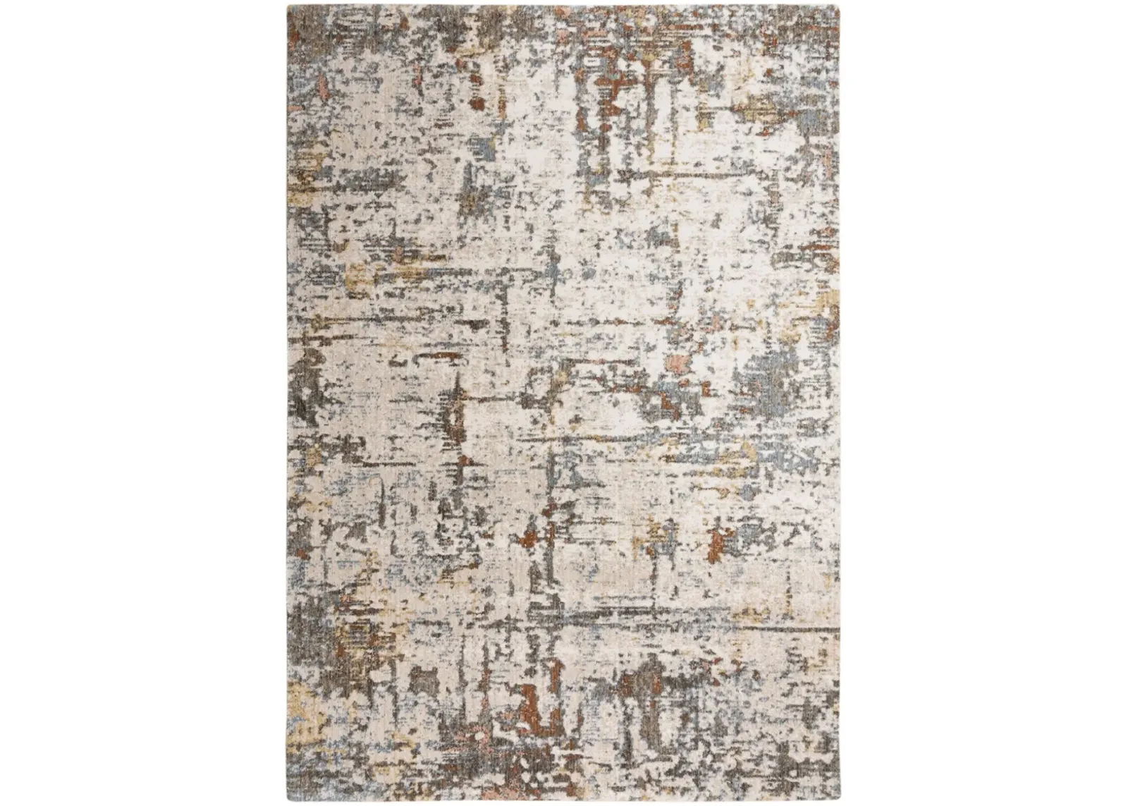 Jasper Ivory/Multi Abstract Recycled Polyester 8' x 10' Rectangle Rug