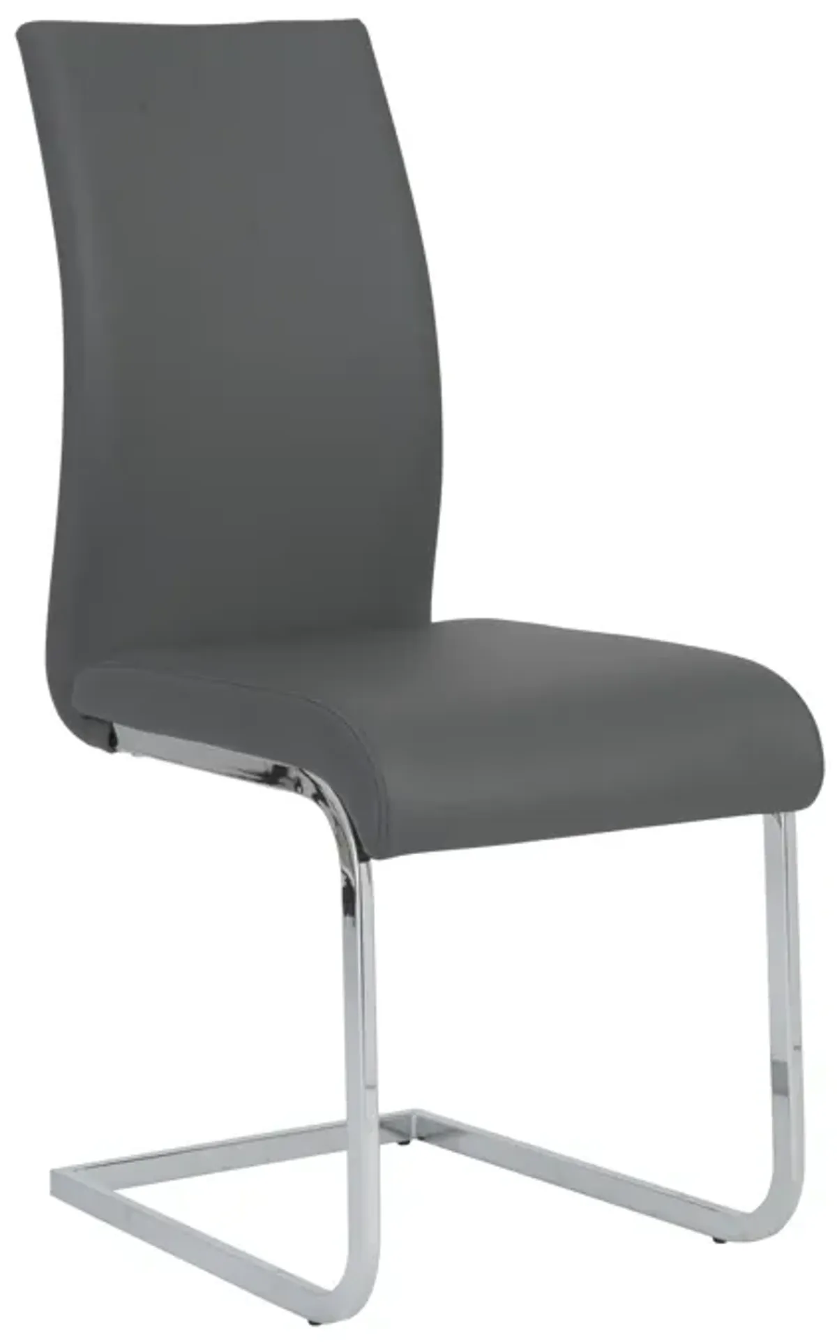 Epifania Dining Chair in Gray with Chrome Legs - Set of 4