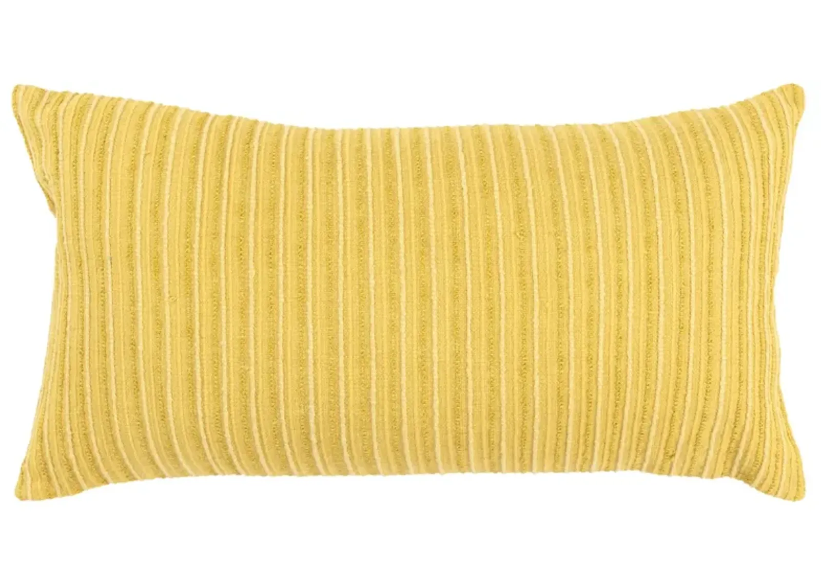 Stripe Patterned Solid Yellow Pillow