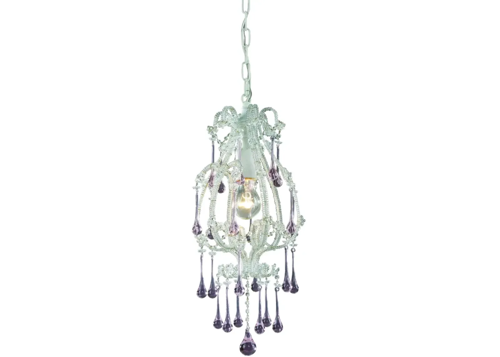 Opulence 8" Wide 1-Light Mini Pendant - Antique White