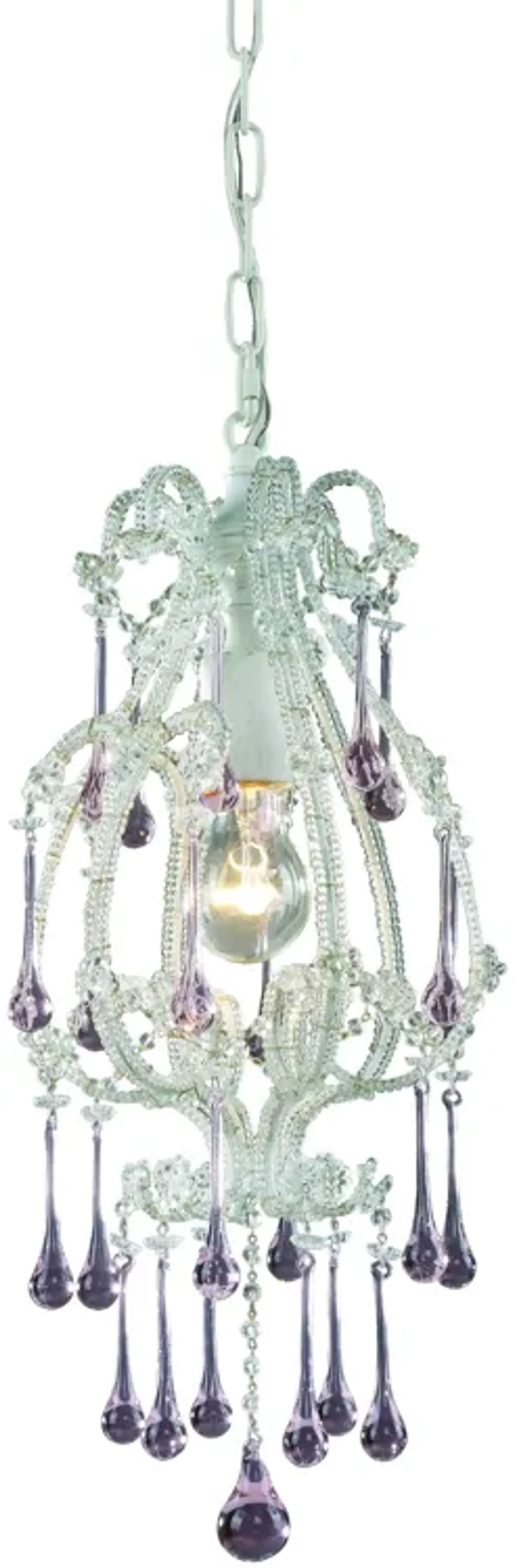 Opulence 8" Wide 1-Light Mini Pendant - Antique White