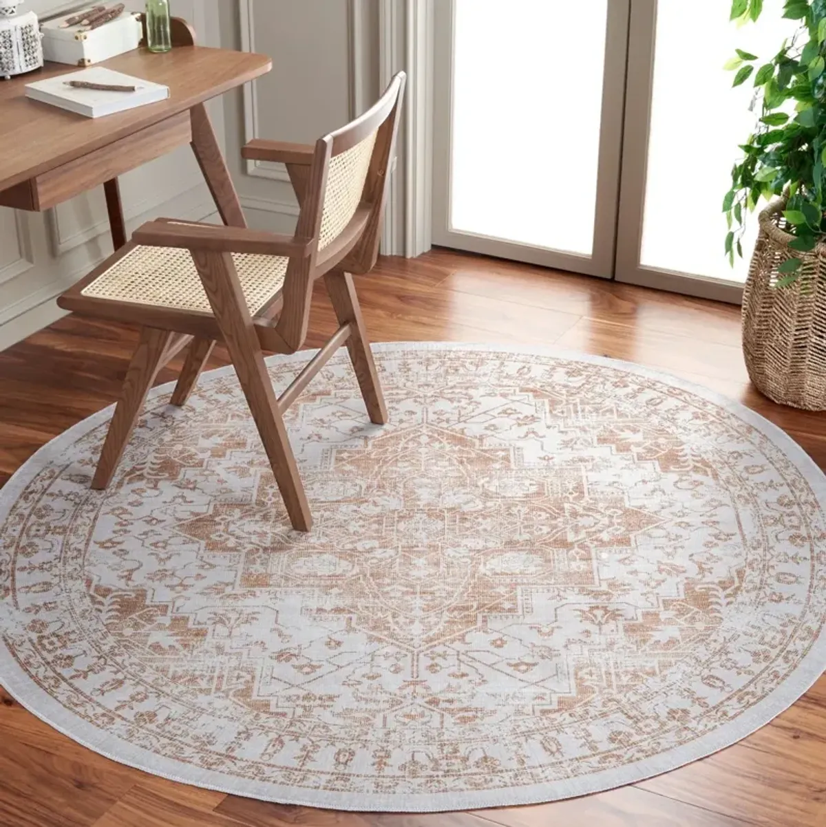 ARIZONA 127 Gold 6' X 6' Round Round Rug