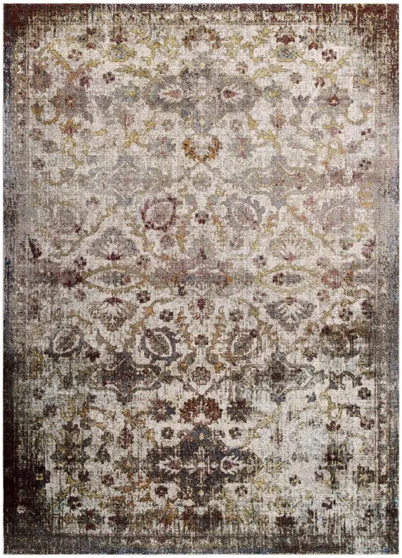 Success Kaede Distressed Vintage Floral Moroccan Trellis 5x8 Area Rug