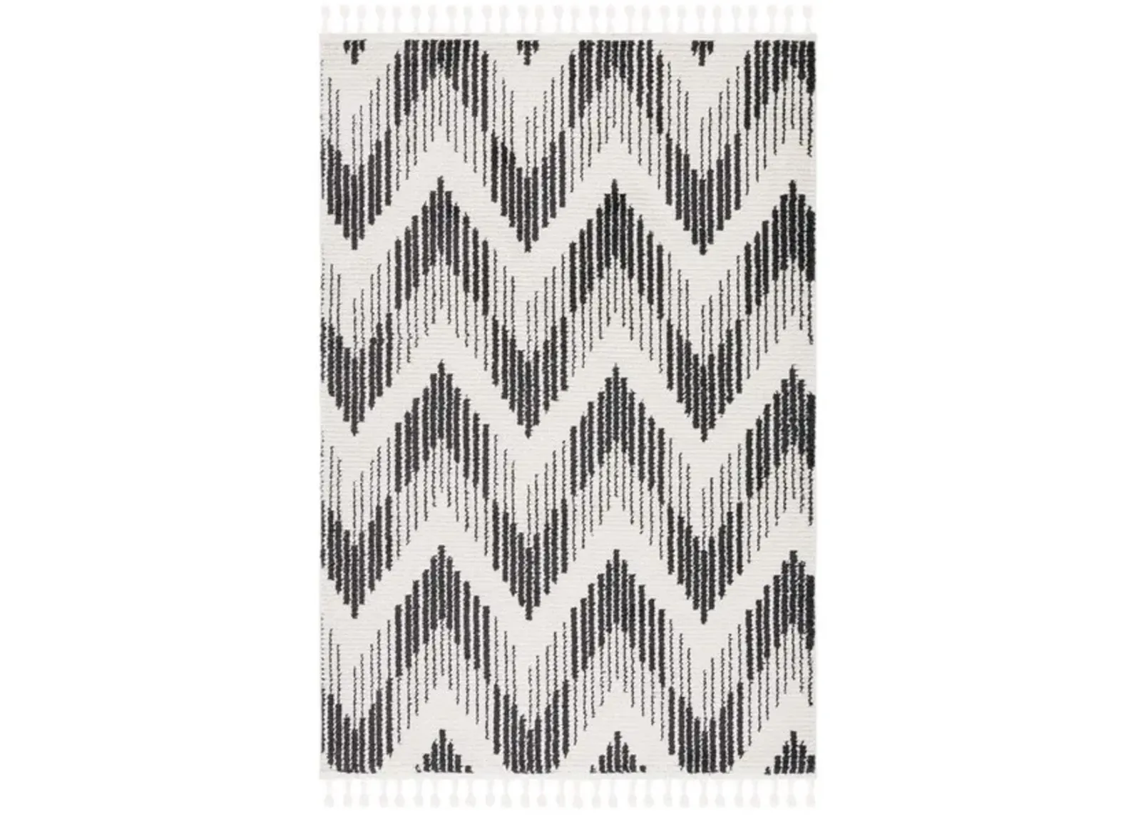 MOROCCAN TASSEL Small Rectangle Power Loomed 4'-5" x 6'-5" Rug