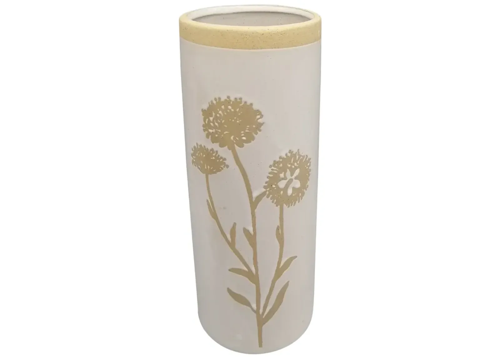 Cer, 10" Dandelion Vase, Ivory