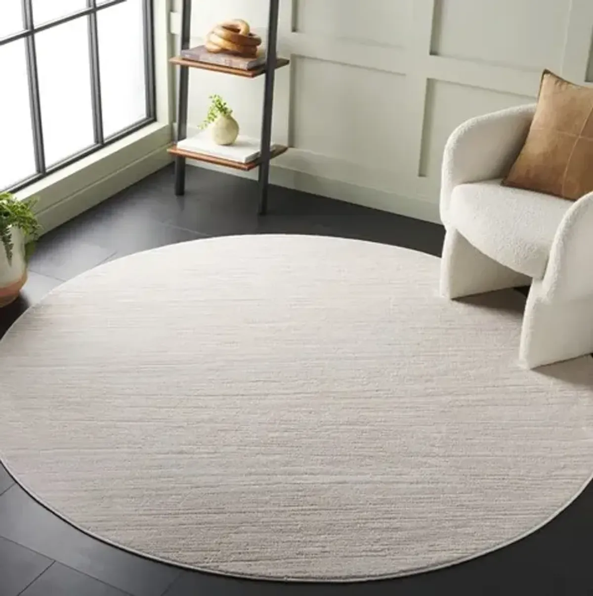 WHISPER 810 Yellow 6'-7' X 6'-7' Round Round Rug