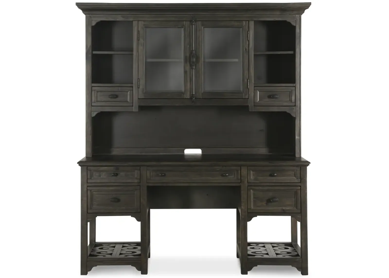 Bellamy Desk with Hutch in Weathered Peppercorn