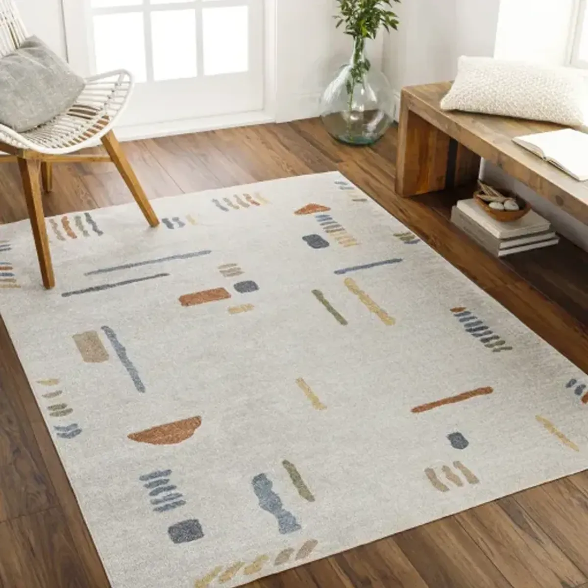 Lillian LLL-2313 6'7" x 9' Machine Woven Rug