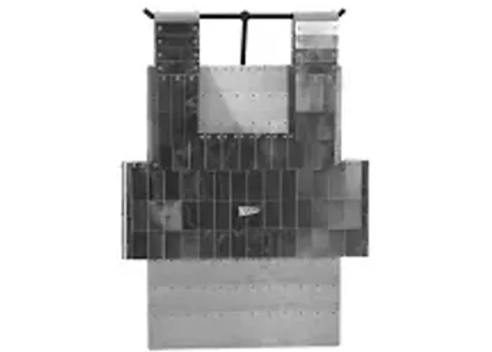 armor vest wall art, chrome