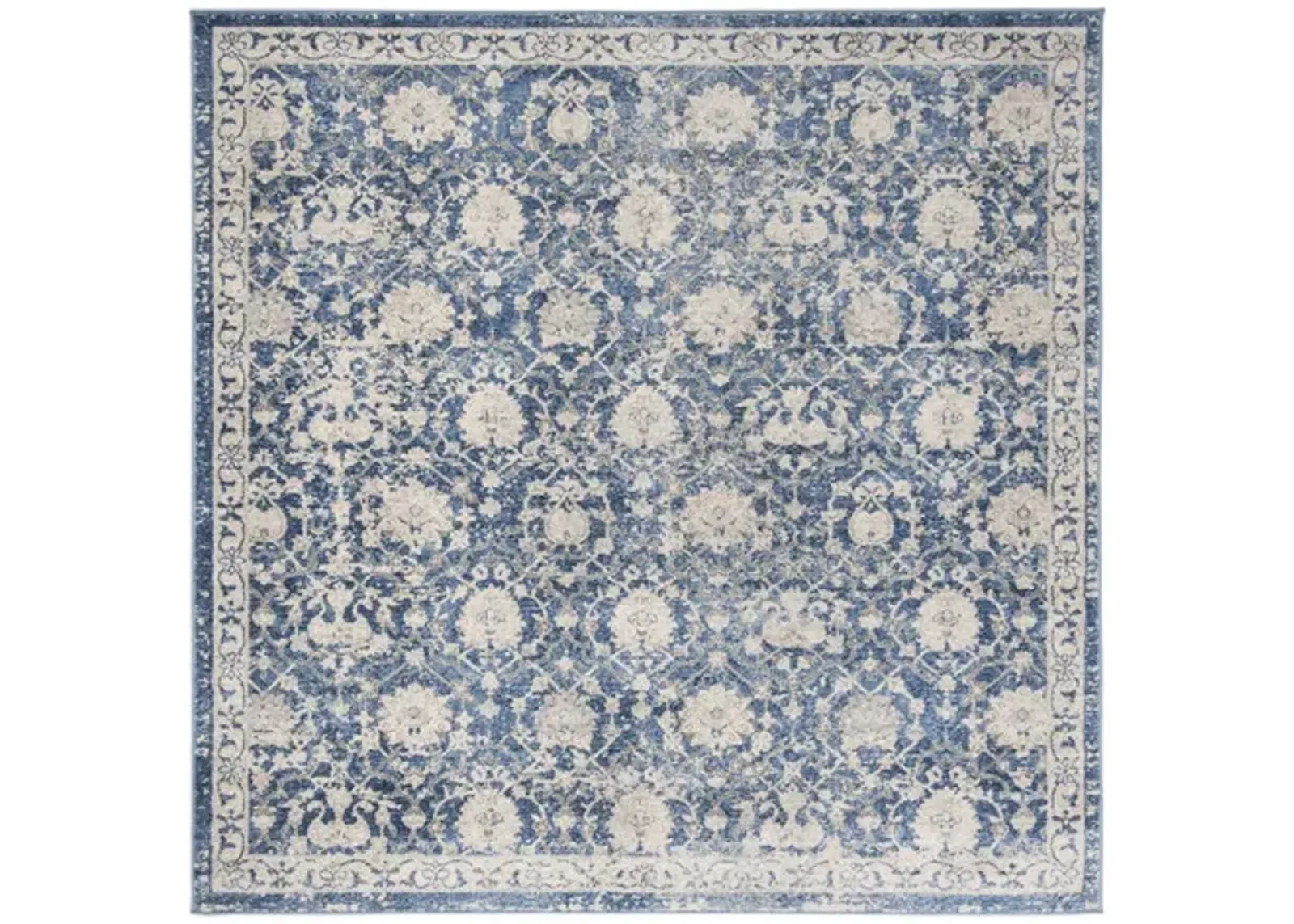 Brentwood 896 Navy / Creme 3' X 3' Square Square Powerloomed Rug