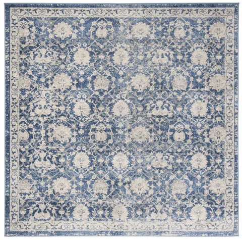 Brentwood 896 Navy / Creme 3' X 3' Square Square Powerloomed Rug