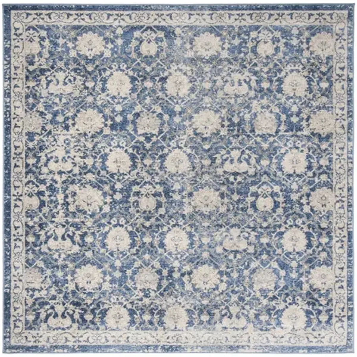 Brentwood 896 Navy / Creme 3' X 3' Square Square Powerloomed Rug