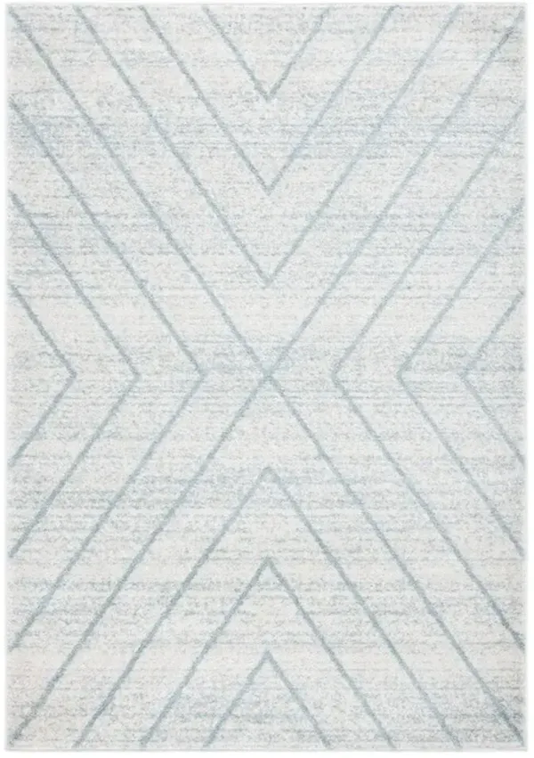 ADIRONDACK Contemporary Light Grey / Light Blue 5'-1" X 7'-6" Powerloomed Rug