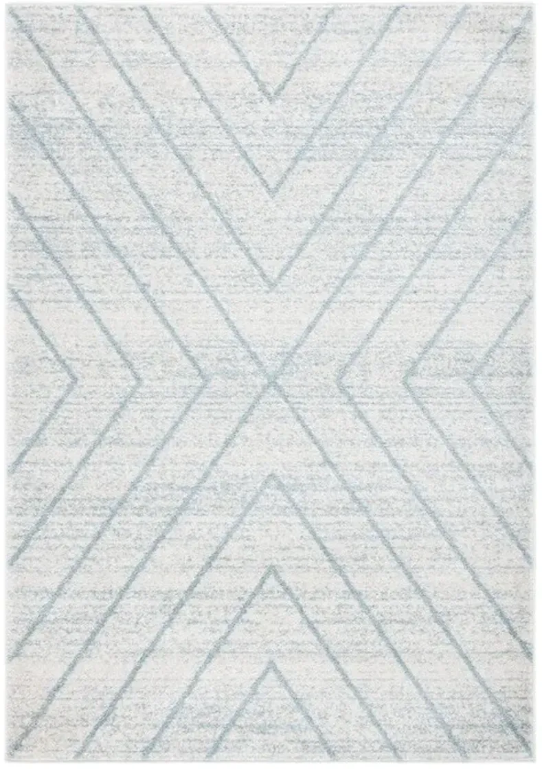 ADIRONDACK Contemporary Light Grey / Light Blue 5'-1" X 7'-6" Powerloomed Rug