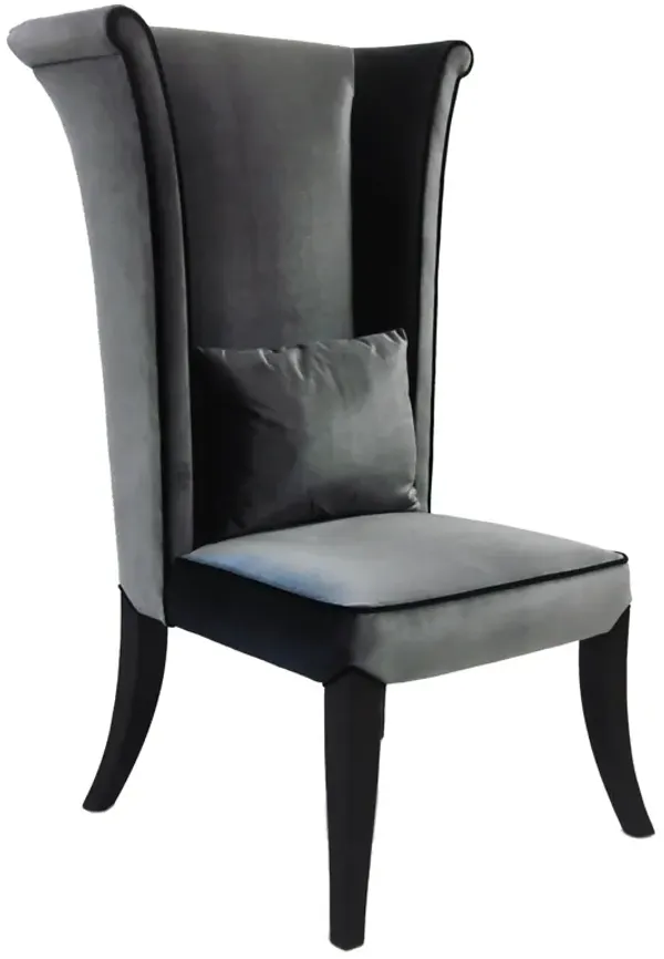 Mad Hatter Dining Chair In Gray Rich Velvet