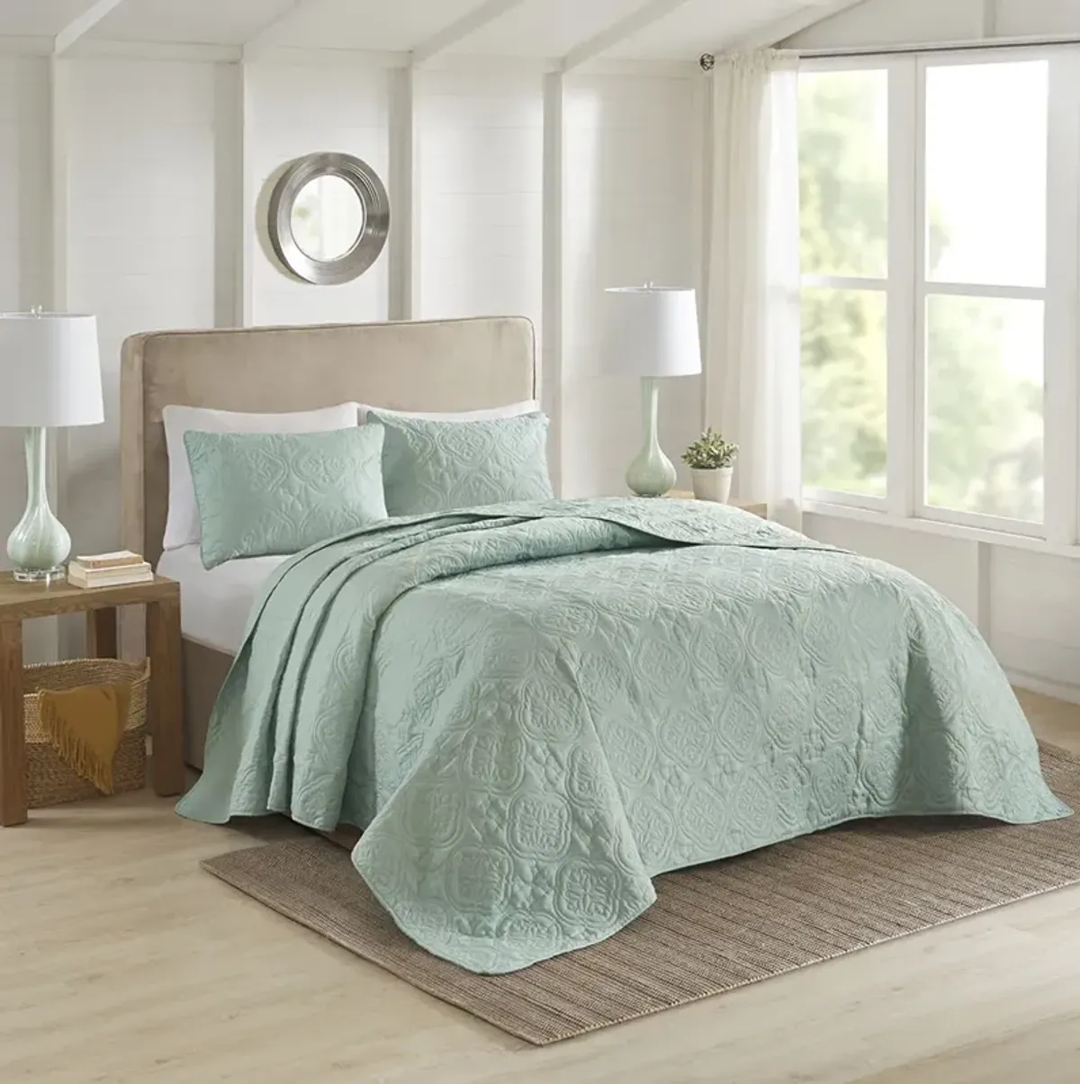 510 Design Oakley Seafoam 3 Piece Reversible Bedspread Set